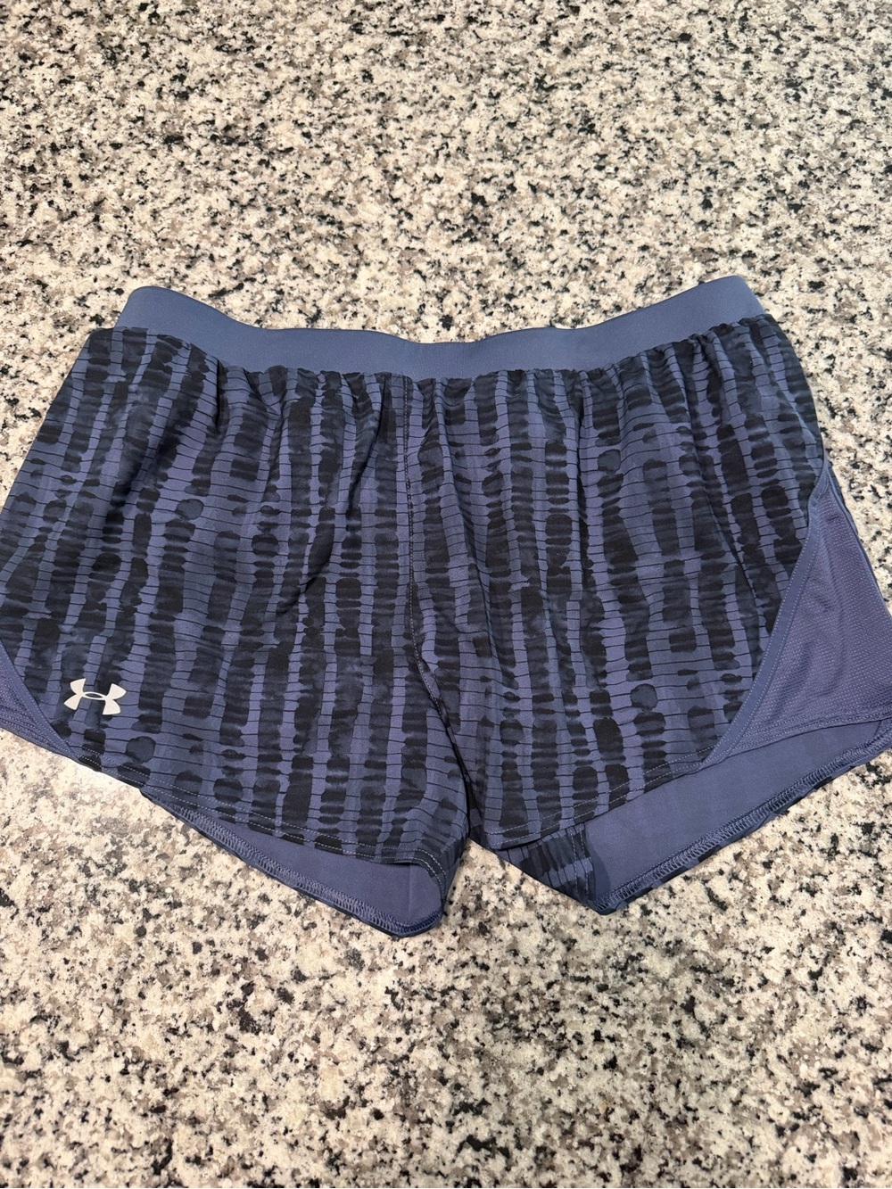 Under Armour Women's Navy and Black Patterned Athletic Shorts